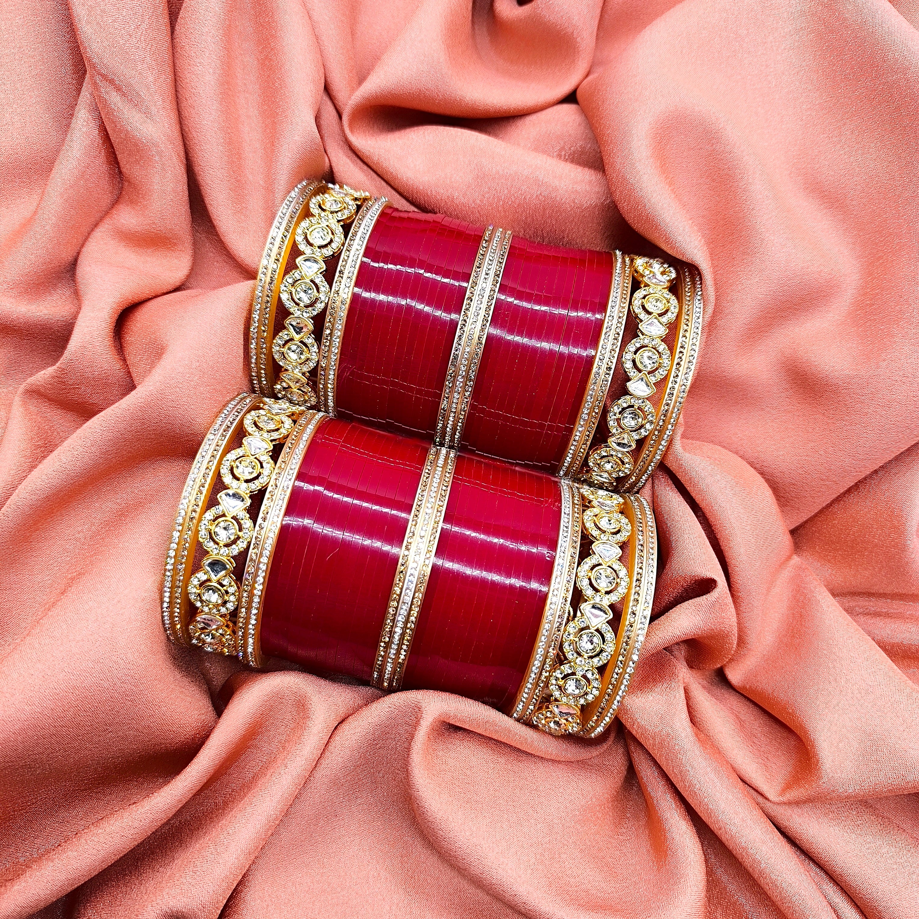 Sheetal Inspired Bridal Red Chura – KAVIPUSHP - Main Image