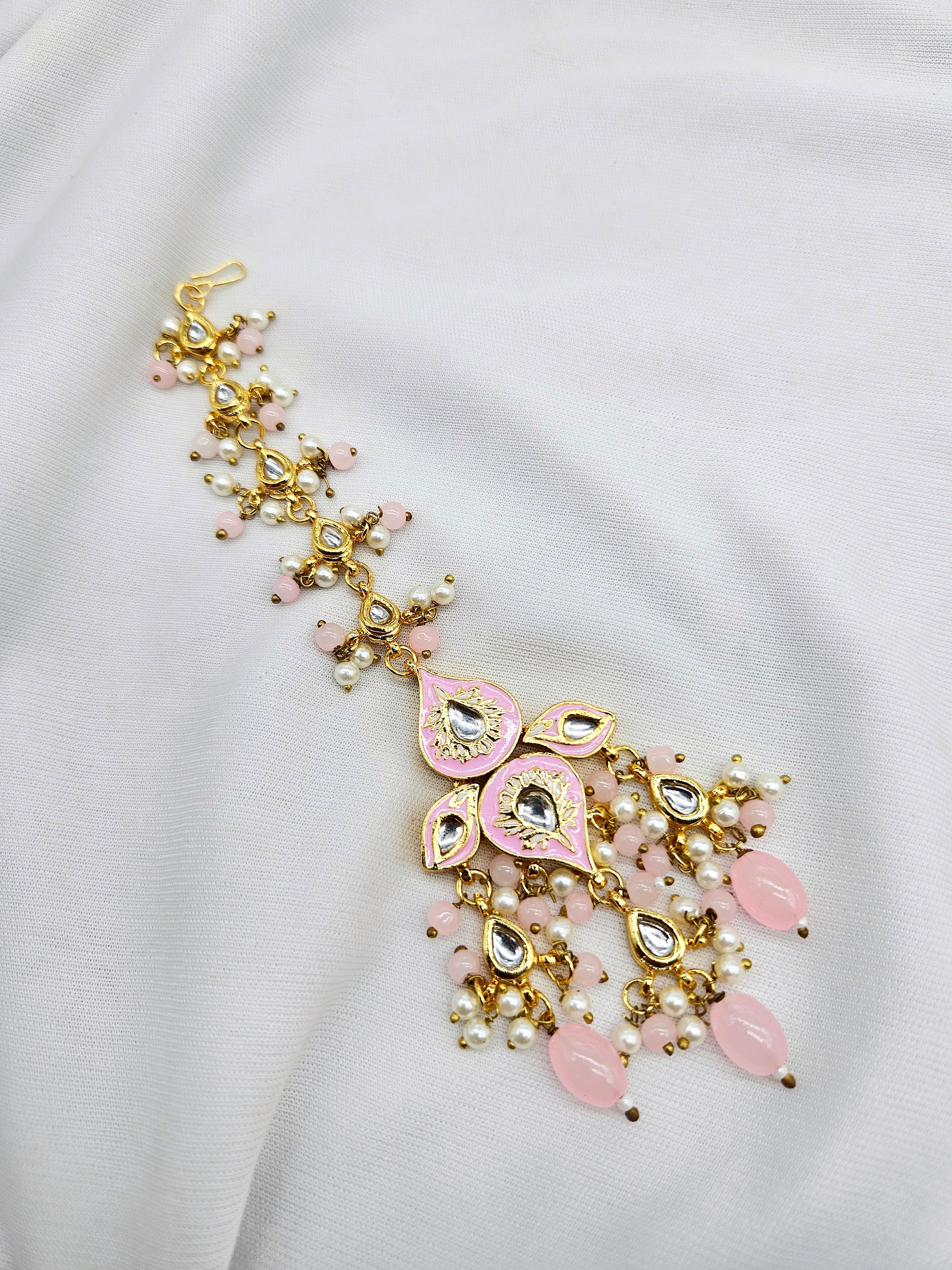 Cheenu Demifine Kundan Pink Set