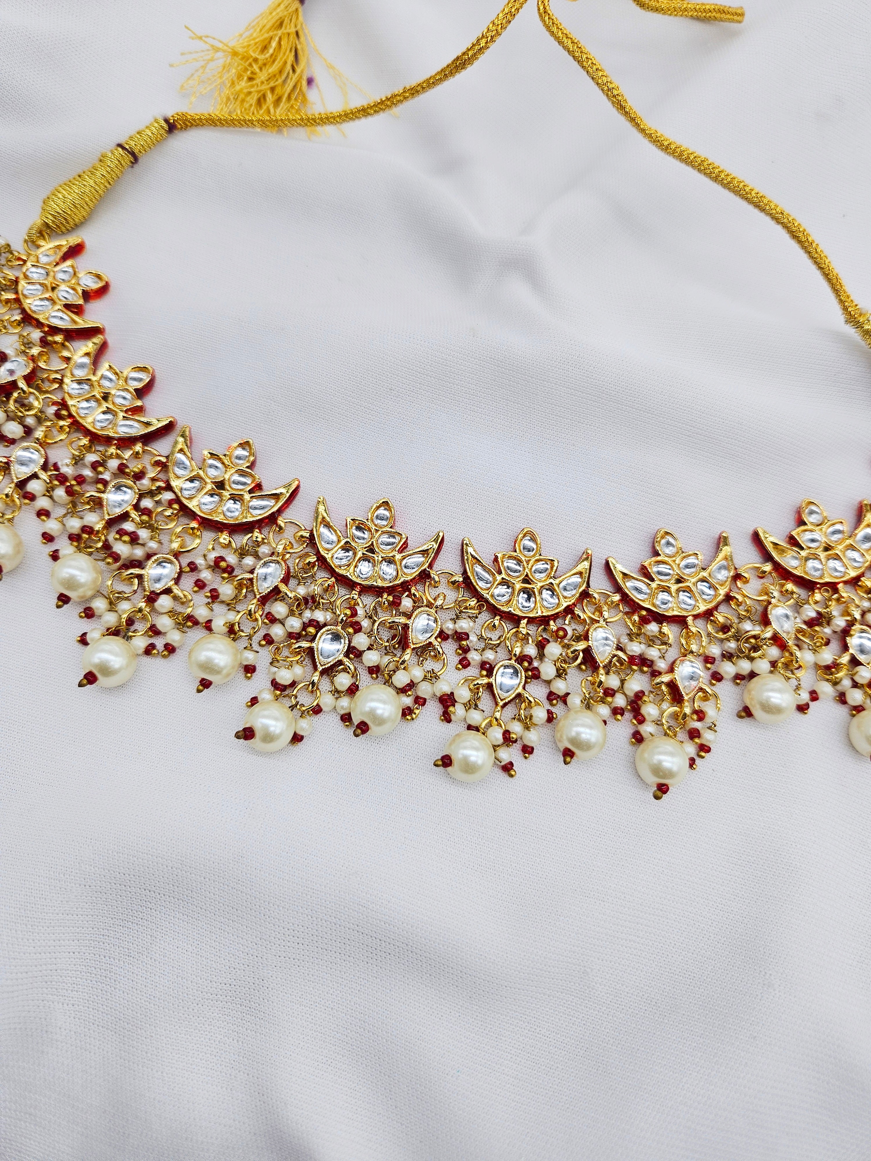 Indriya demifine  RedKundan red  Set