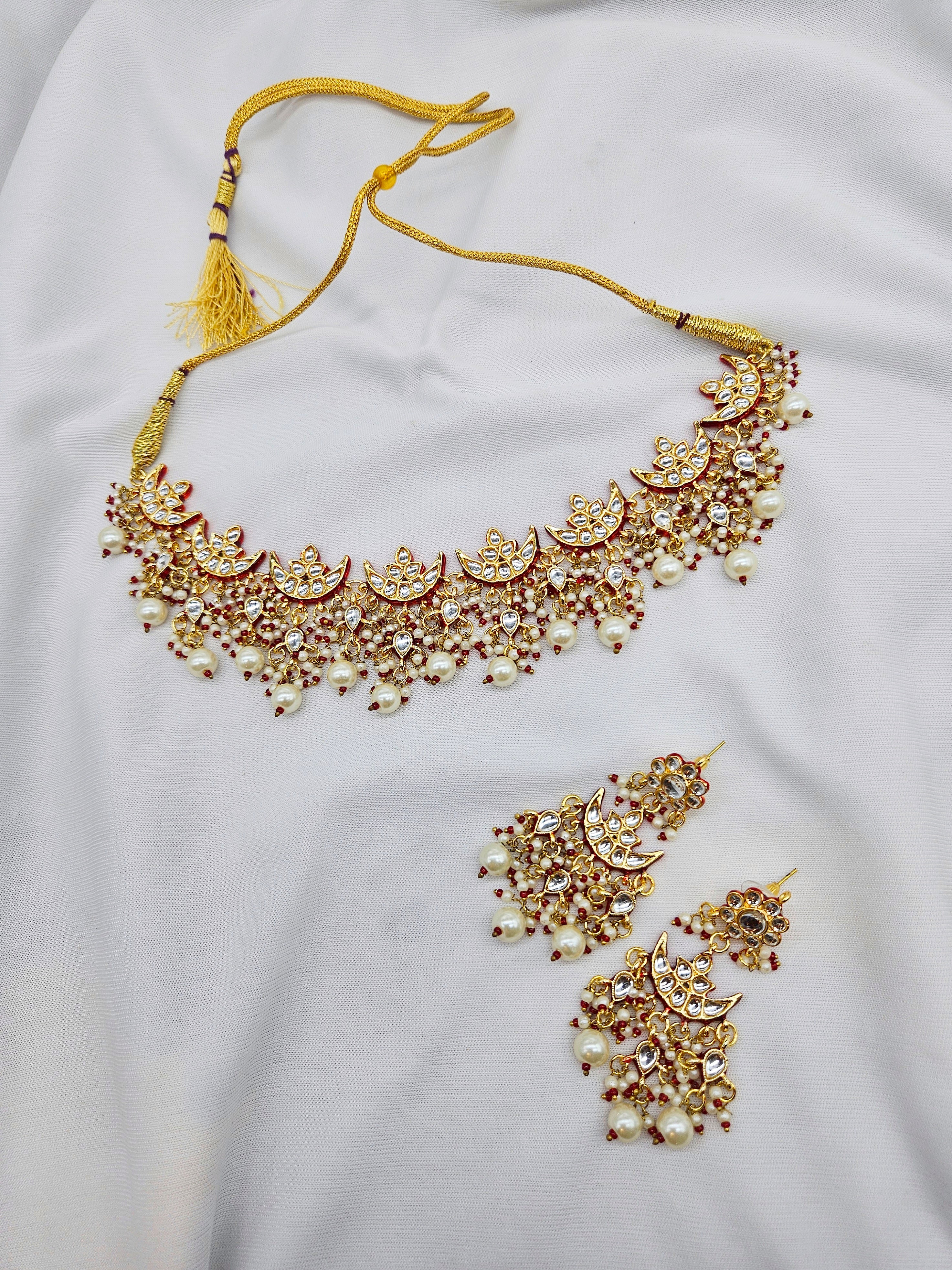 Indriya demifine  RedKundan red  Set