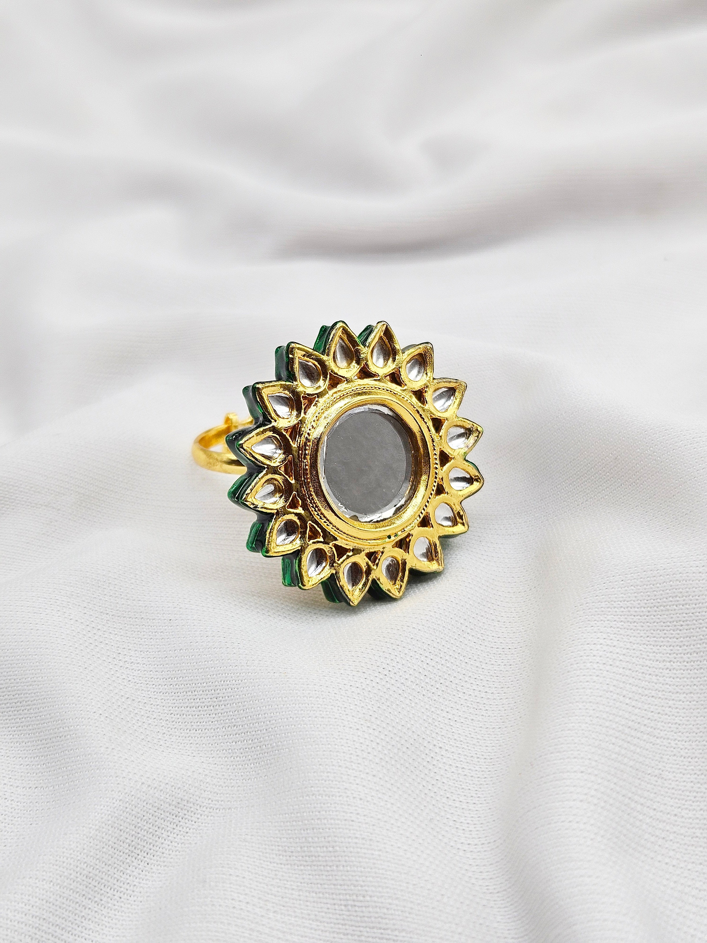Lalithaa demifine  bridal Kundan Ring 004
