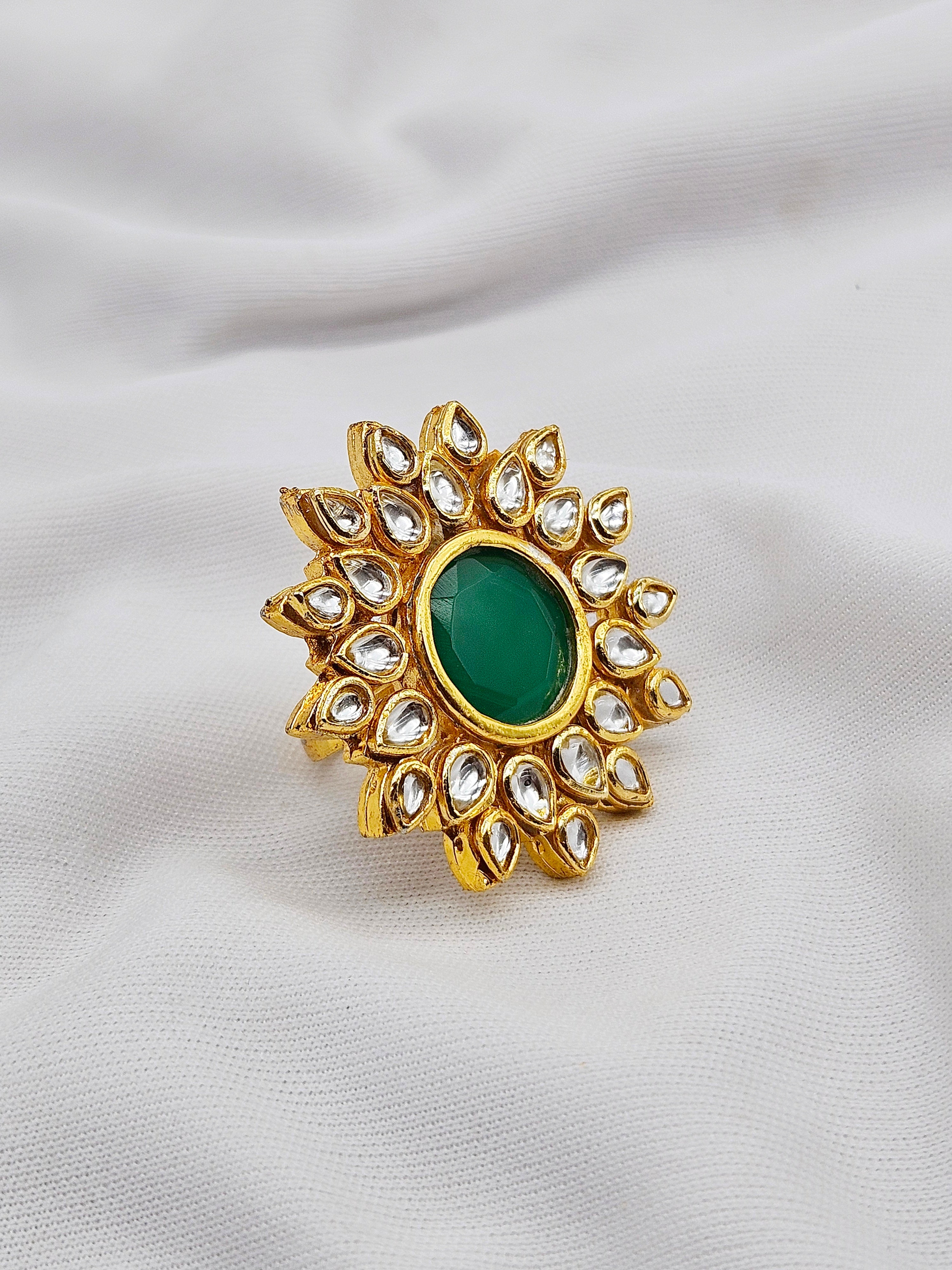 Lalithaa demifine bridal Kundan Ring 005
