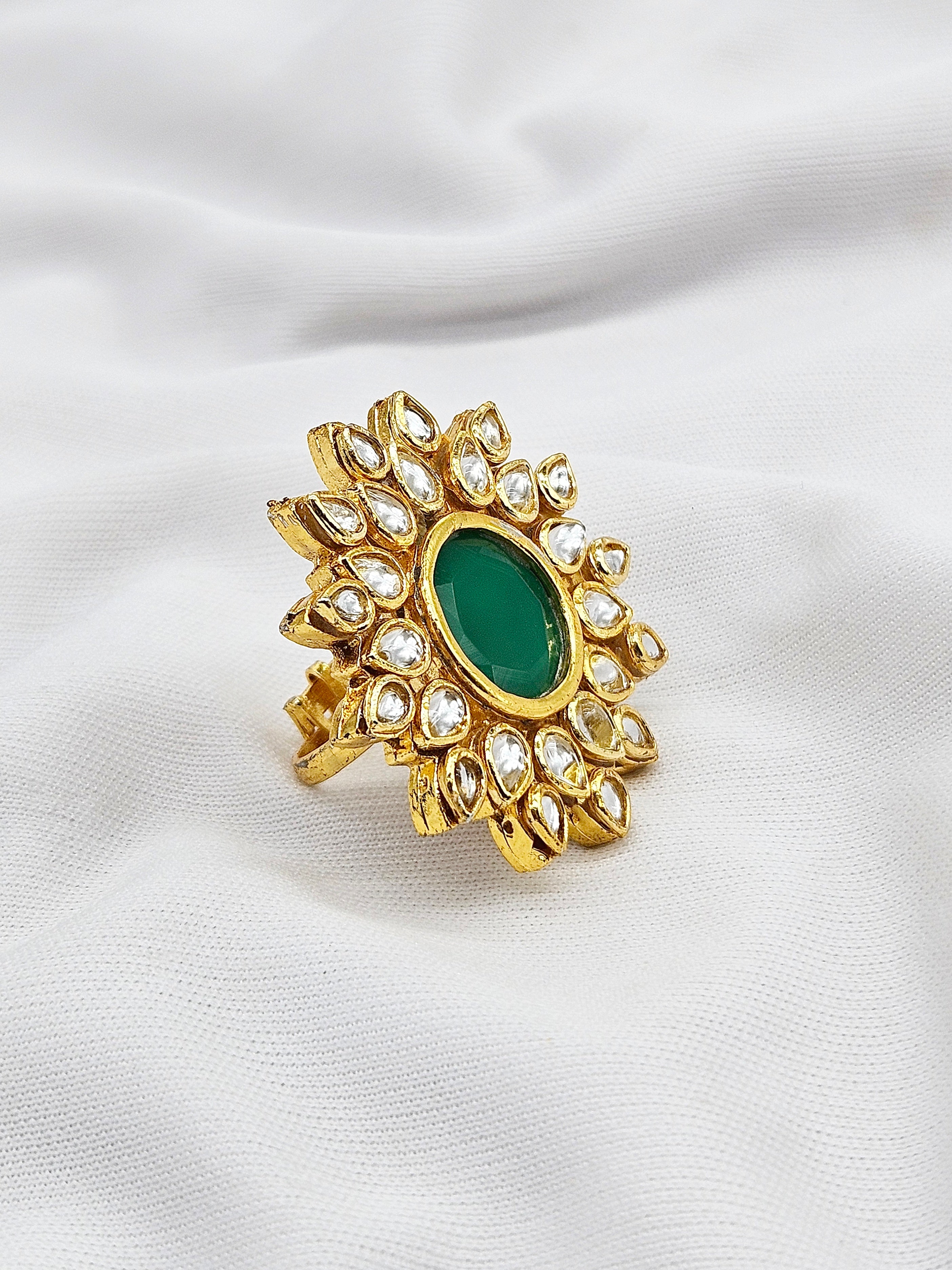 Lalithaa demifine bridal Kundan Ring 005