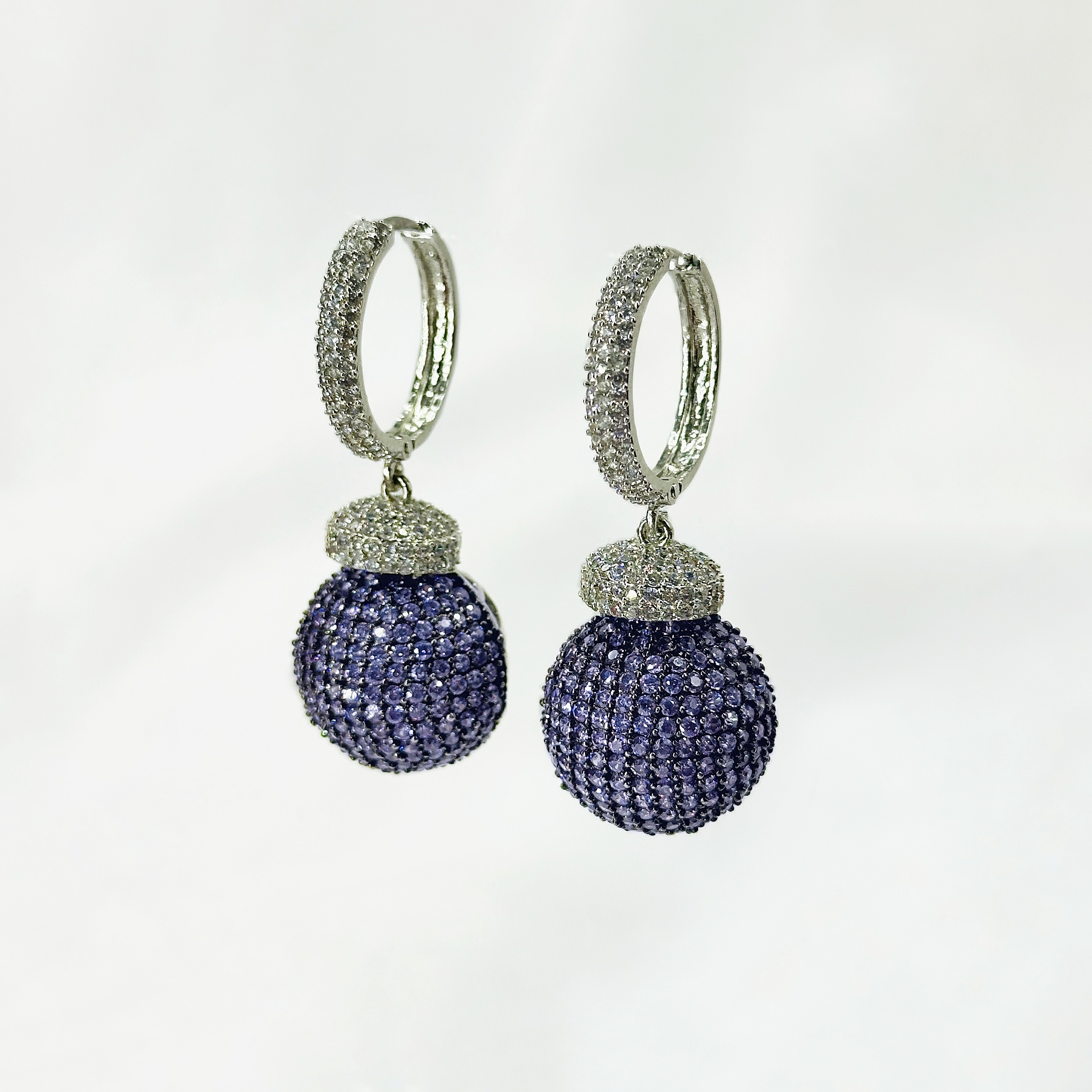 Minimalist purple hanging Earrings for Women