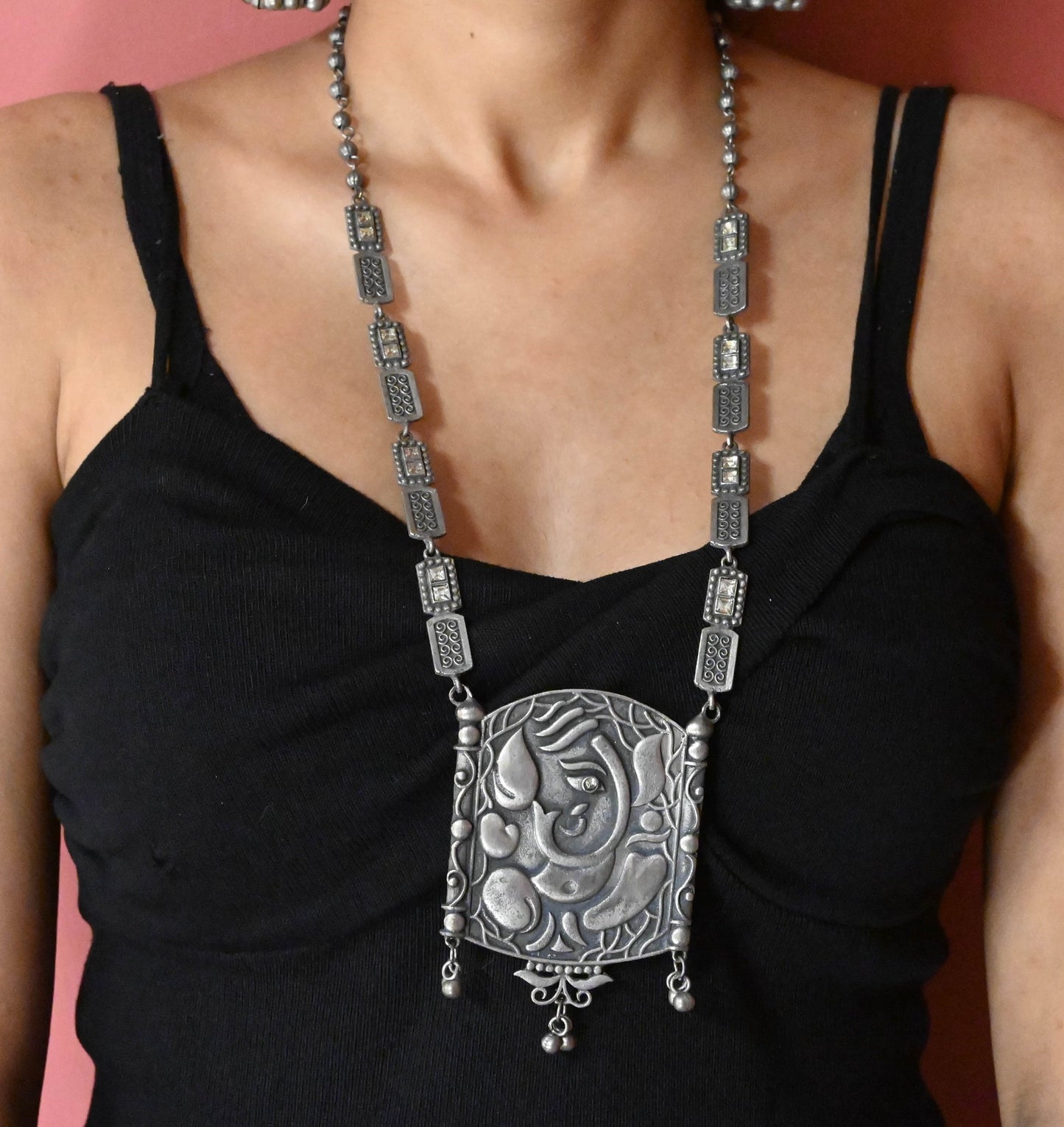 SANAZ OXIDISED NECKLACE SET