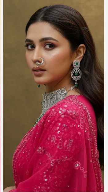 Diamond CZ Necklace Set for Women – Elegant Silver Bridal Jewelry