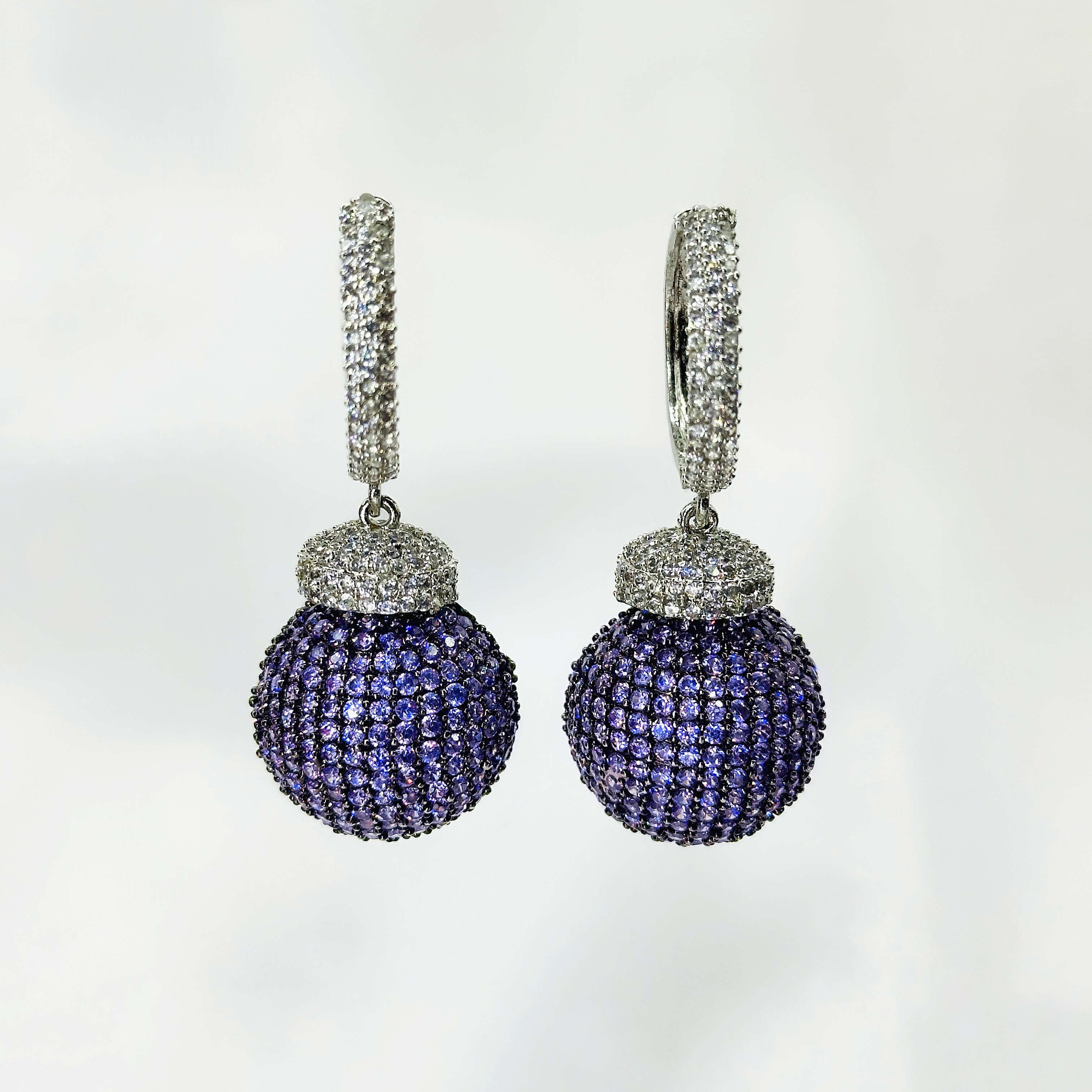 Minimalist purple hanging Earrings for Women