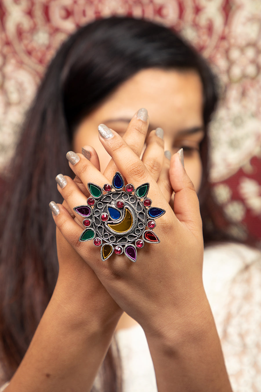 GUNJITA OXIDISED RING
