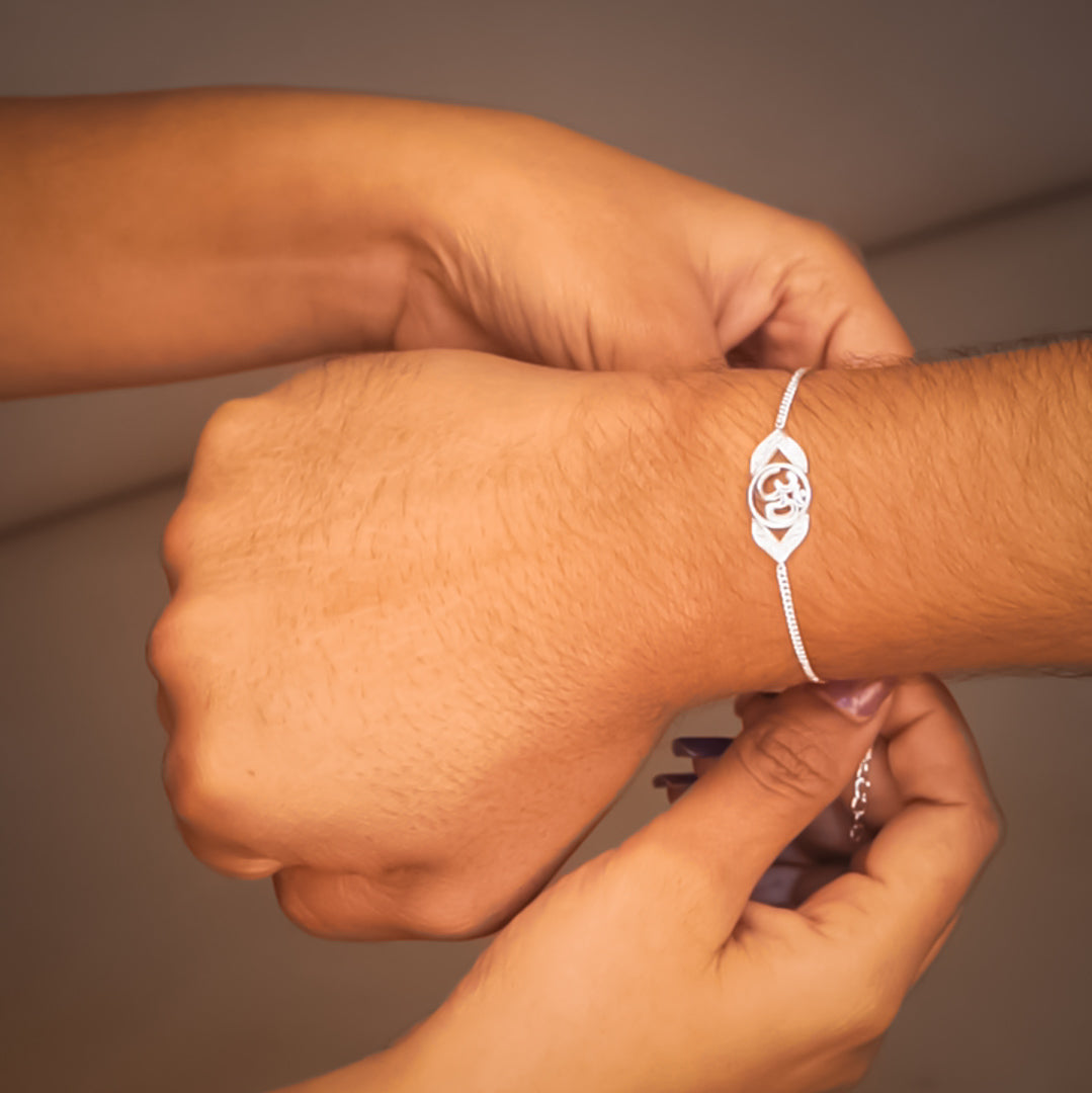Om Sterling  Silver Bracelet