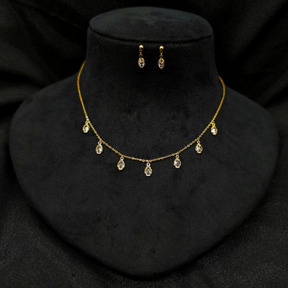 White Drop Stone Western Pendant Set