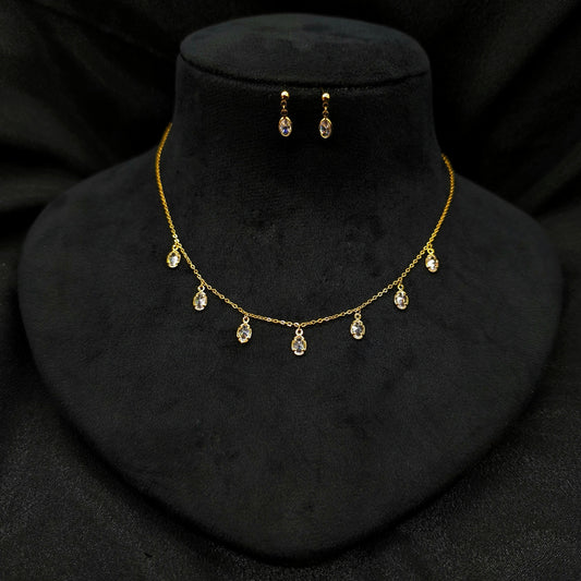 White Drop Stone Western Pendant Set