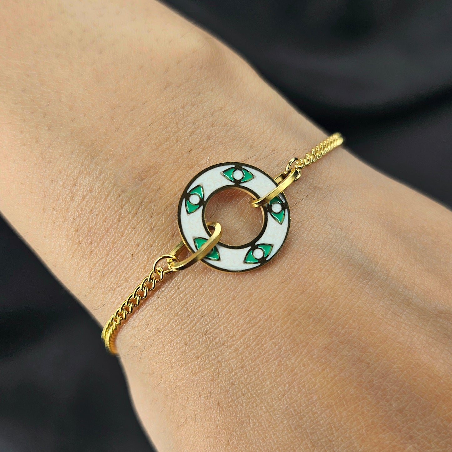 green print circle Western Bracelet