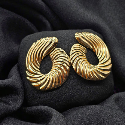 gold spiral post earring /antique earring