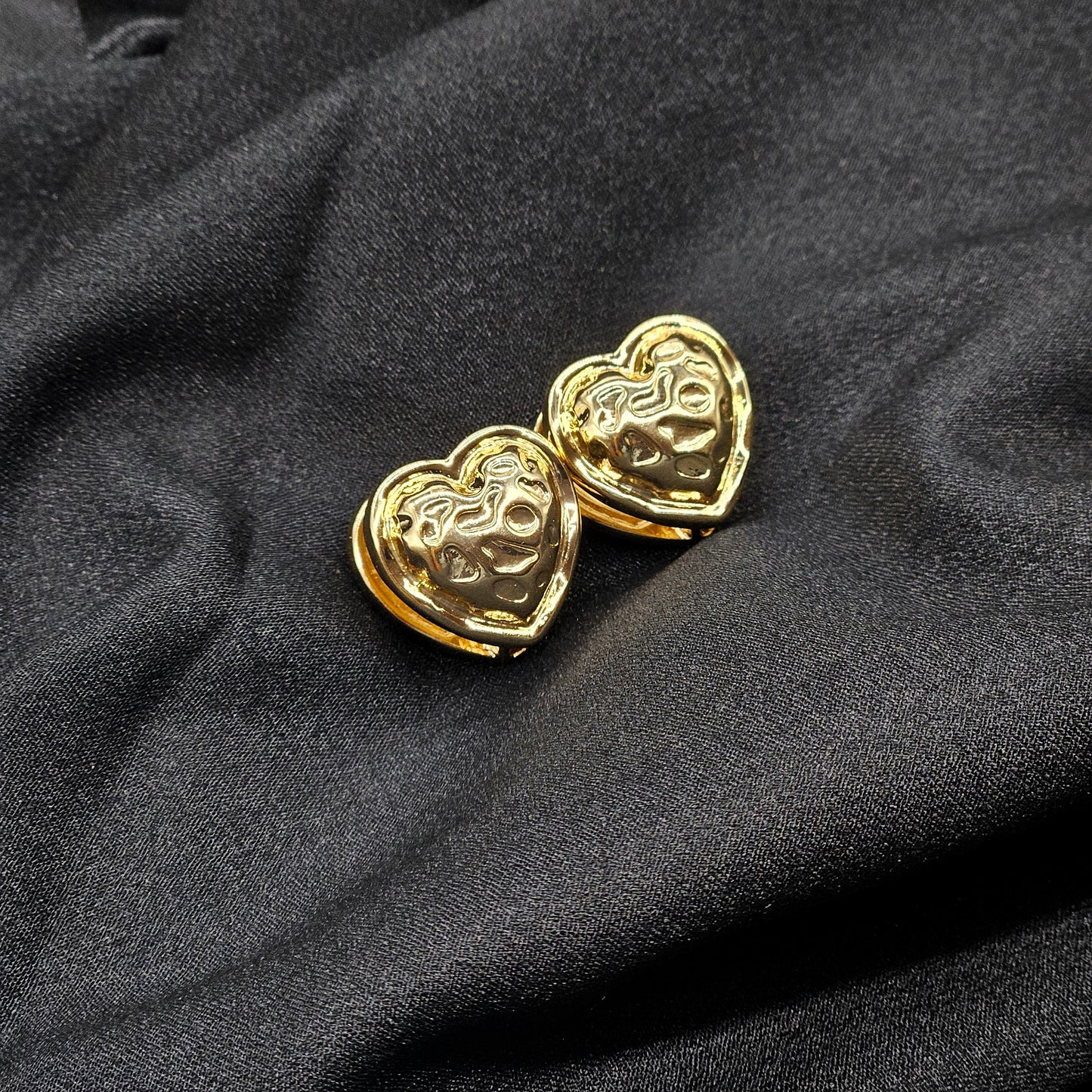 Heart solid gold earring / Antique Earring