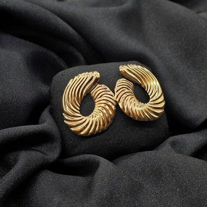 gold spiral post earring /antique earring