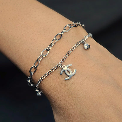 Infinity with double chain western bracelet