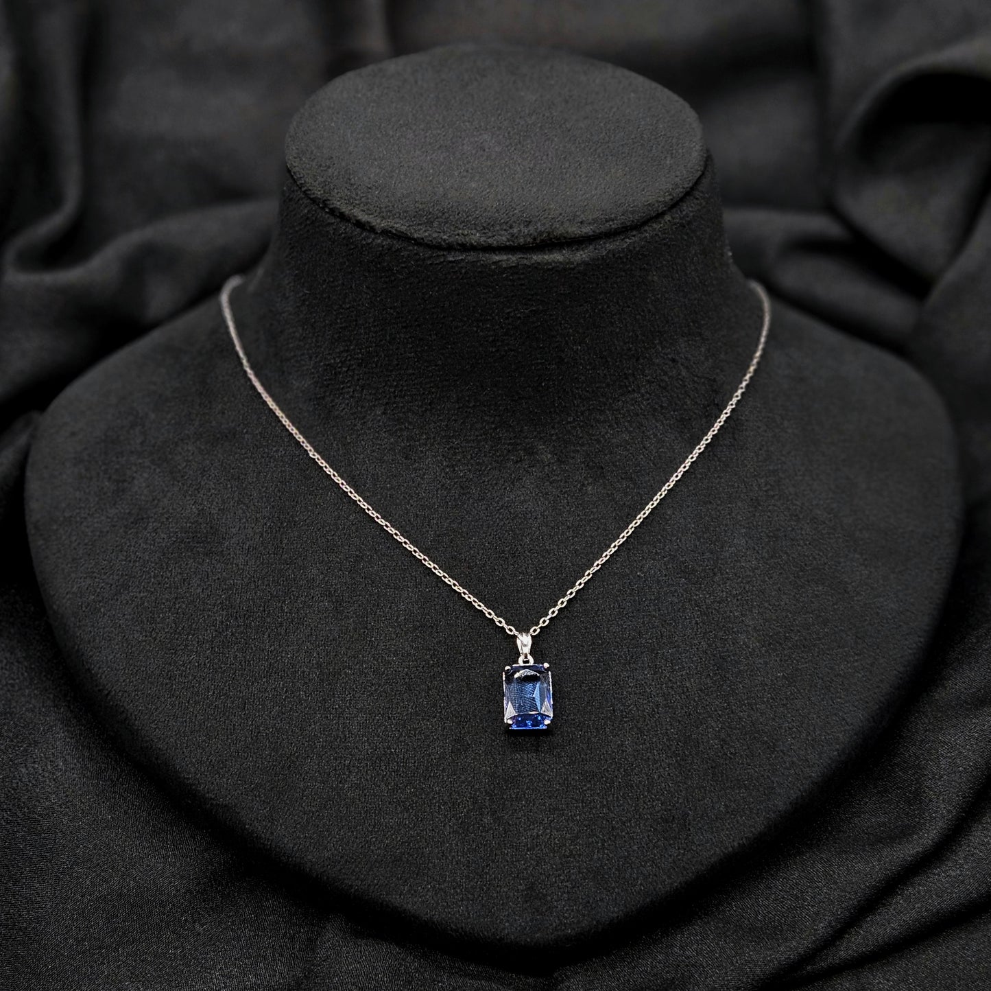 blue charm sterling chain Western Pendant Set