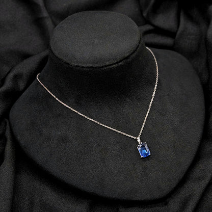 blue charm sterling chain Western Pendant Set