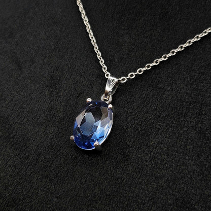 blue charm sterling chain Western Pendant Set