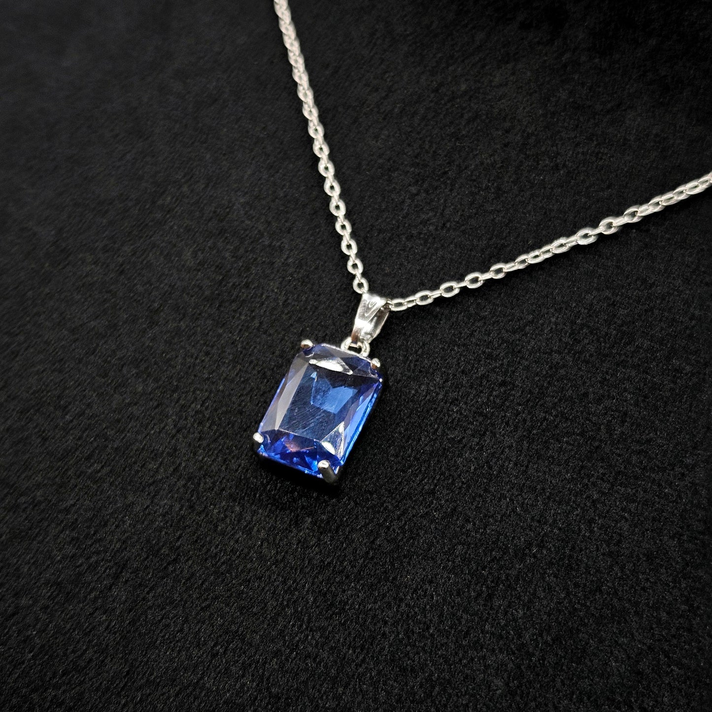 blue charm sterling chain Western Pendant Set