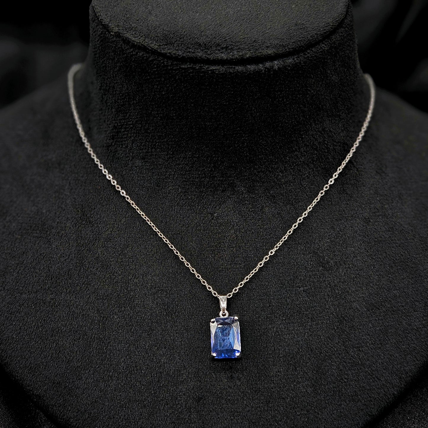 blue charm sterling chain Western Pendant Set