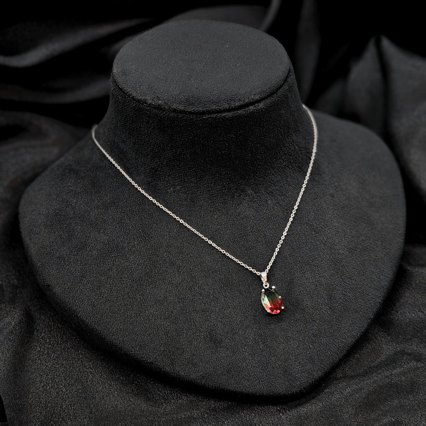 red garnet charm chain Western Pendant Set