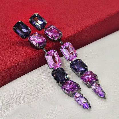 dark violet glass earring /carnival collection