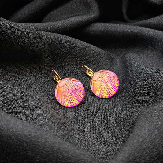 pink crystal stud earring