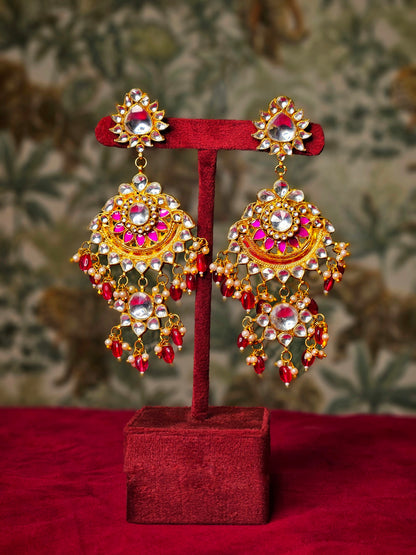 royal baisa green and red stone bridal ahemdabadi set