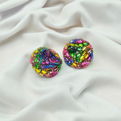 fashion women mirror stud /carnival earring