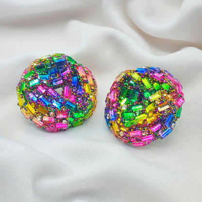 fashion women mirror stud /carnival earring