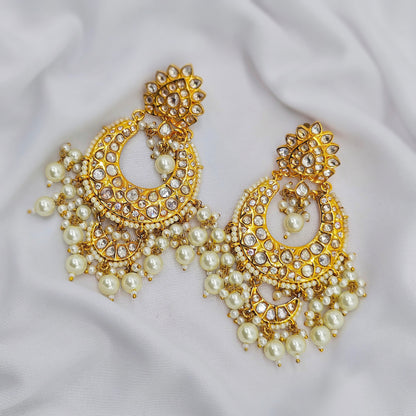 reverse ad chandbali gold tone earrings for women