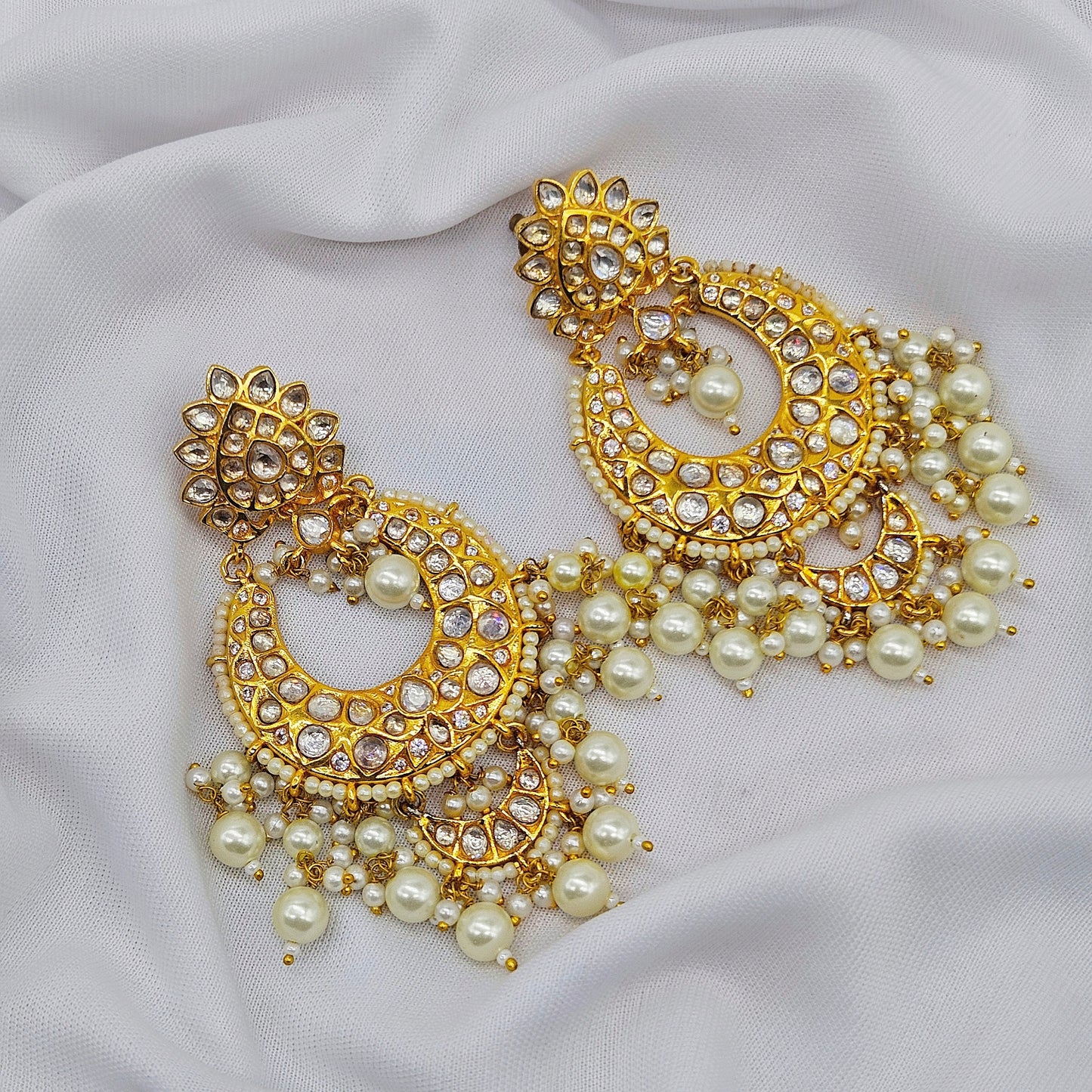 reverse ad chandbali gold tone earrings for women