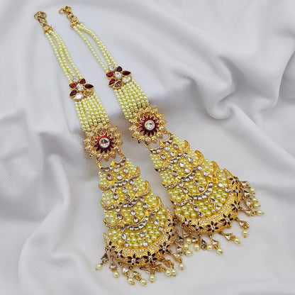 gold toned ethnic traditional earring with ear lifting