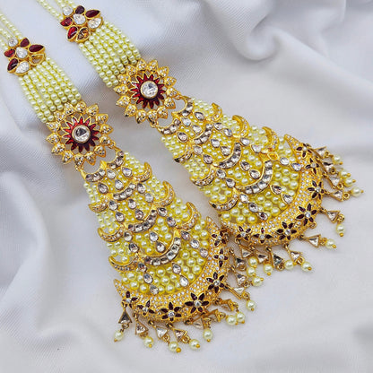 gold toned ethnic traditional earring with ear lifting