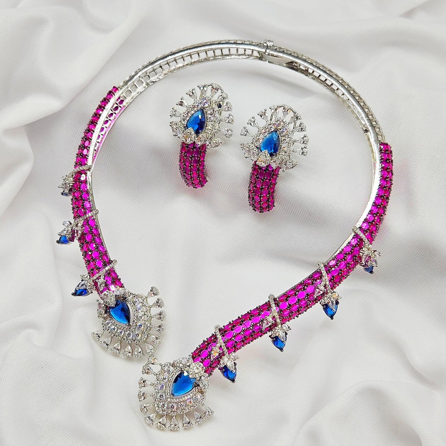 Royal Sapphire bliss premium bling necklace