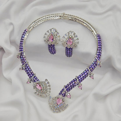 Royal Sapphire bliss premium bling necklace