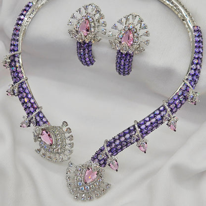 Royal Sapphire bliss premium bling necklace