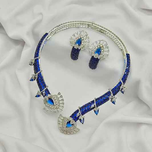 Royal Sapphire bliss premium bling necklace