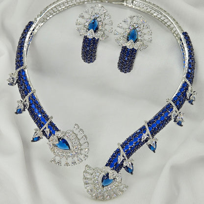 Royal Sapphire bliss premium bling necklace