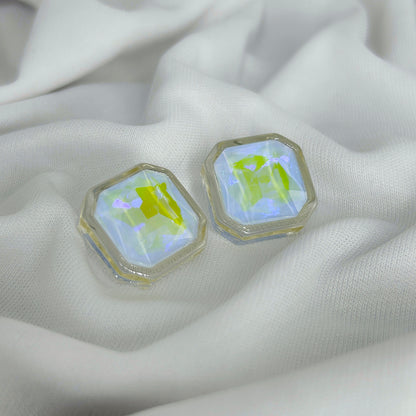 square shape sky blue acrylic earring for women