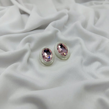 round shape light pink western earring