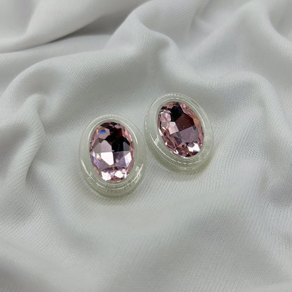 round shape light pink western earring