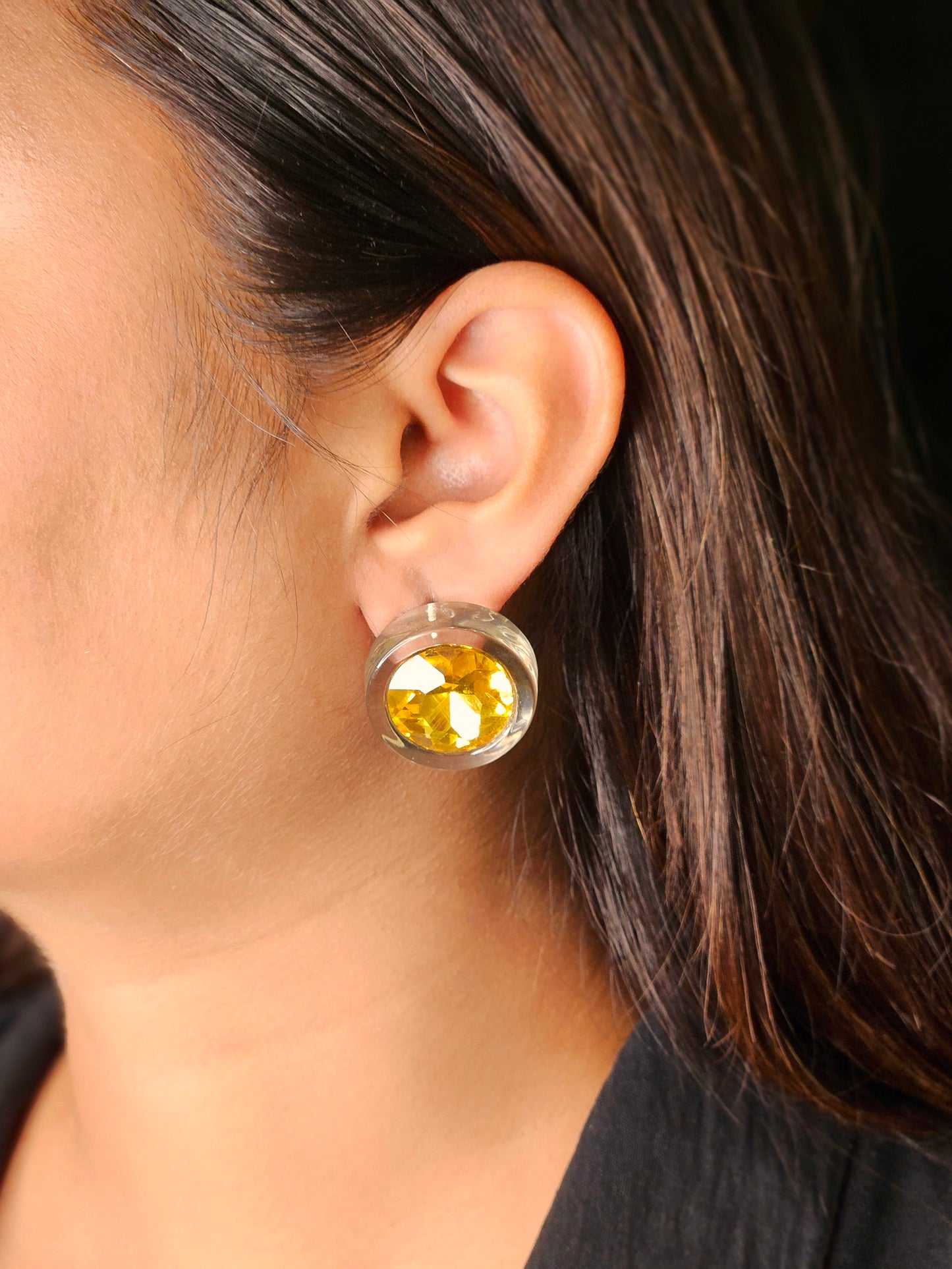 pale yellow daily wear earring /western earring