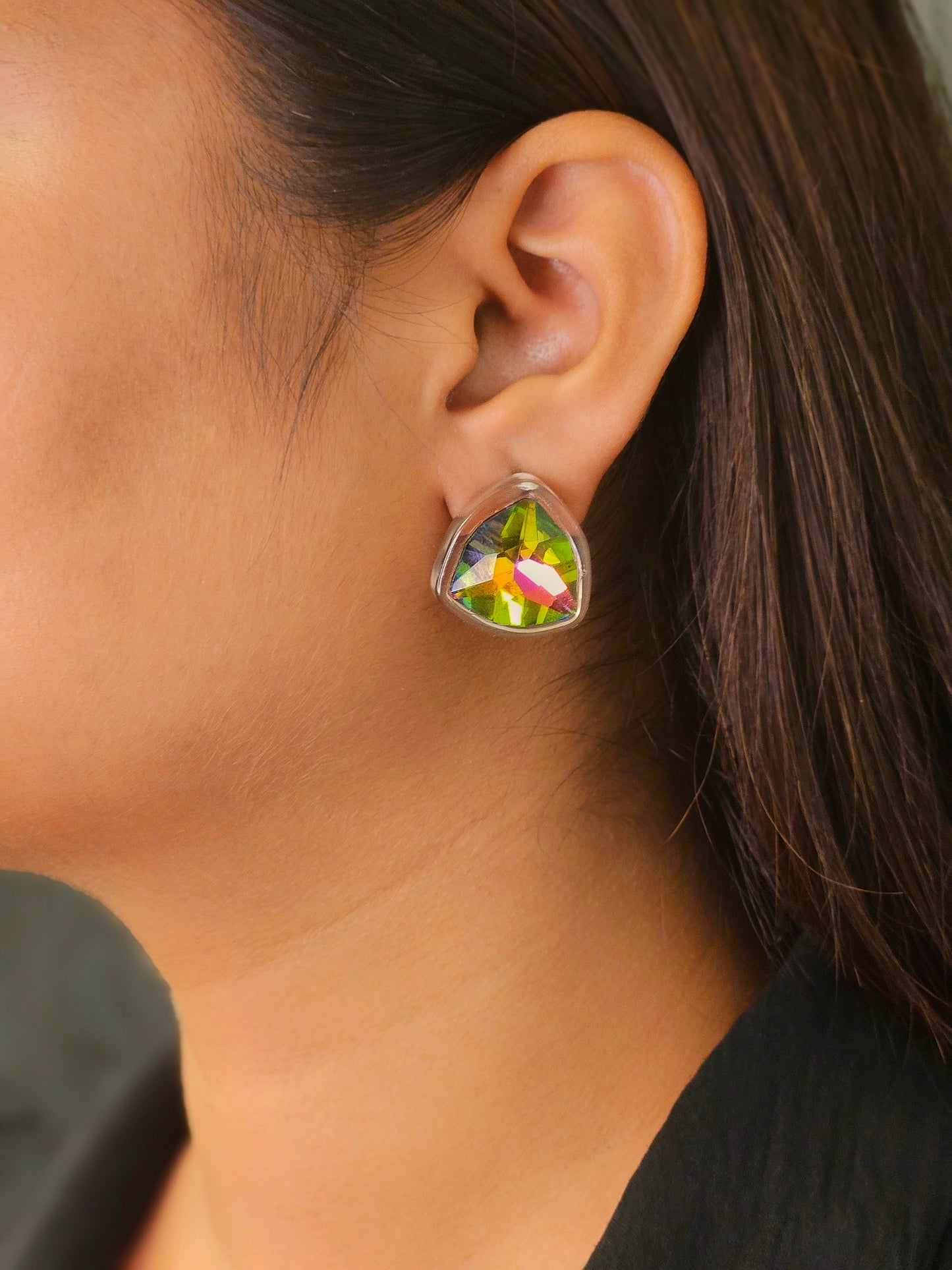 green shape trending earring /western earring