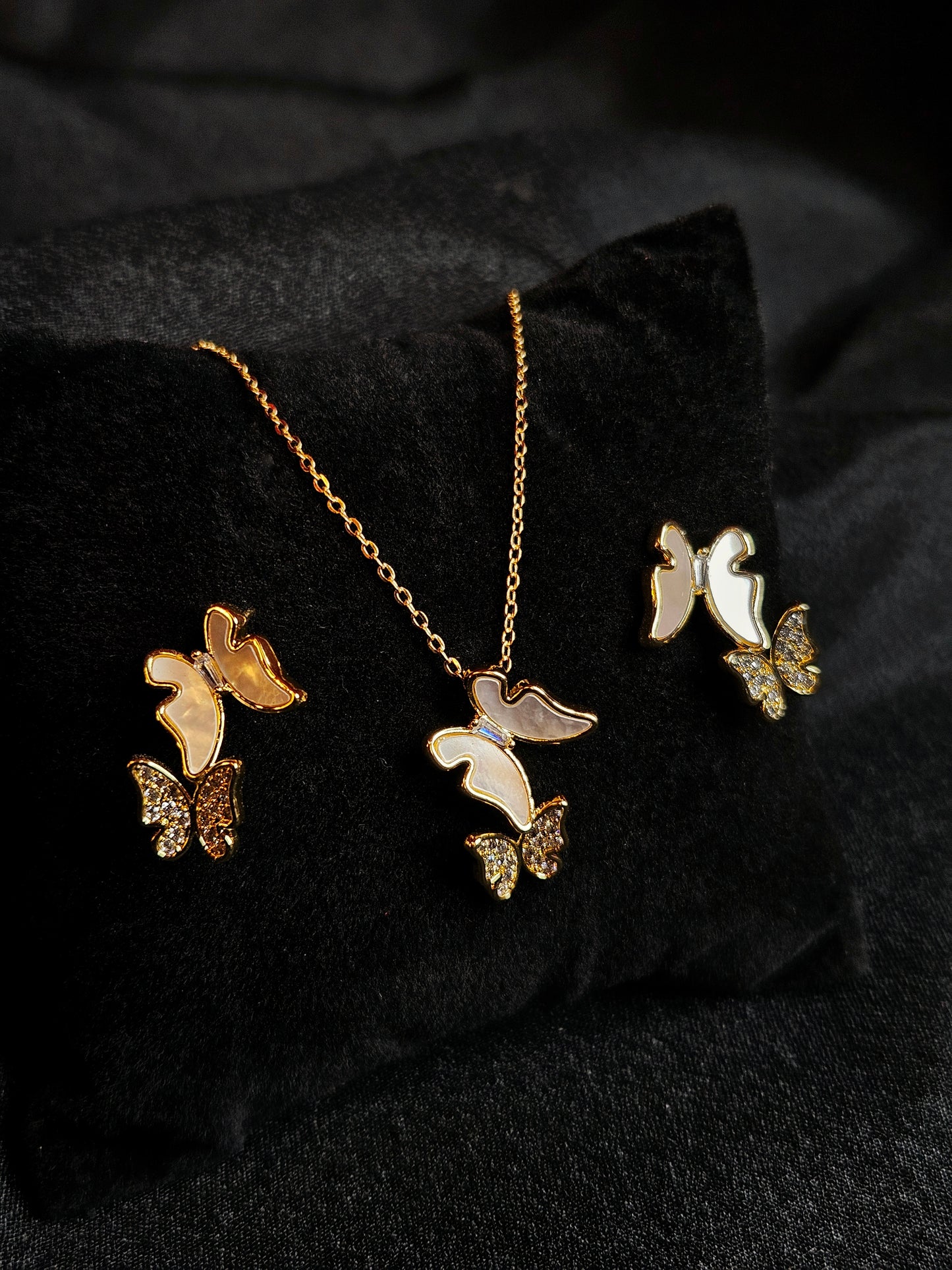 Golden Butterfly Pendant Set /Arthave Collection