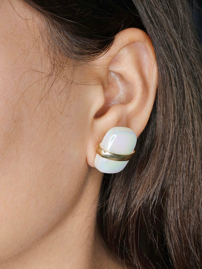 White pearl earring 5