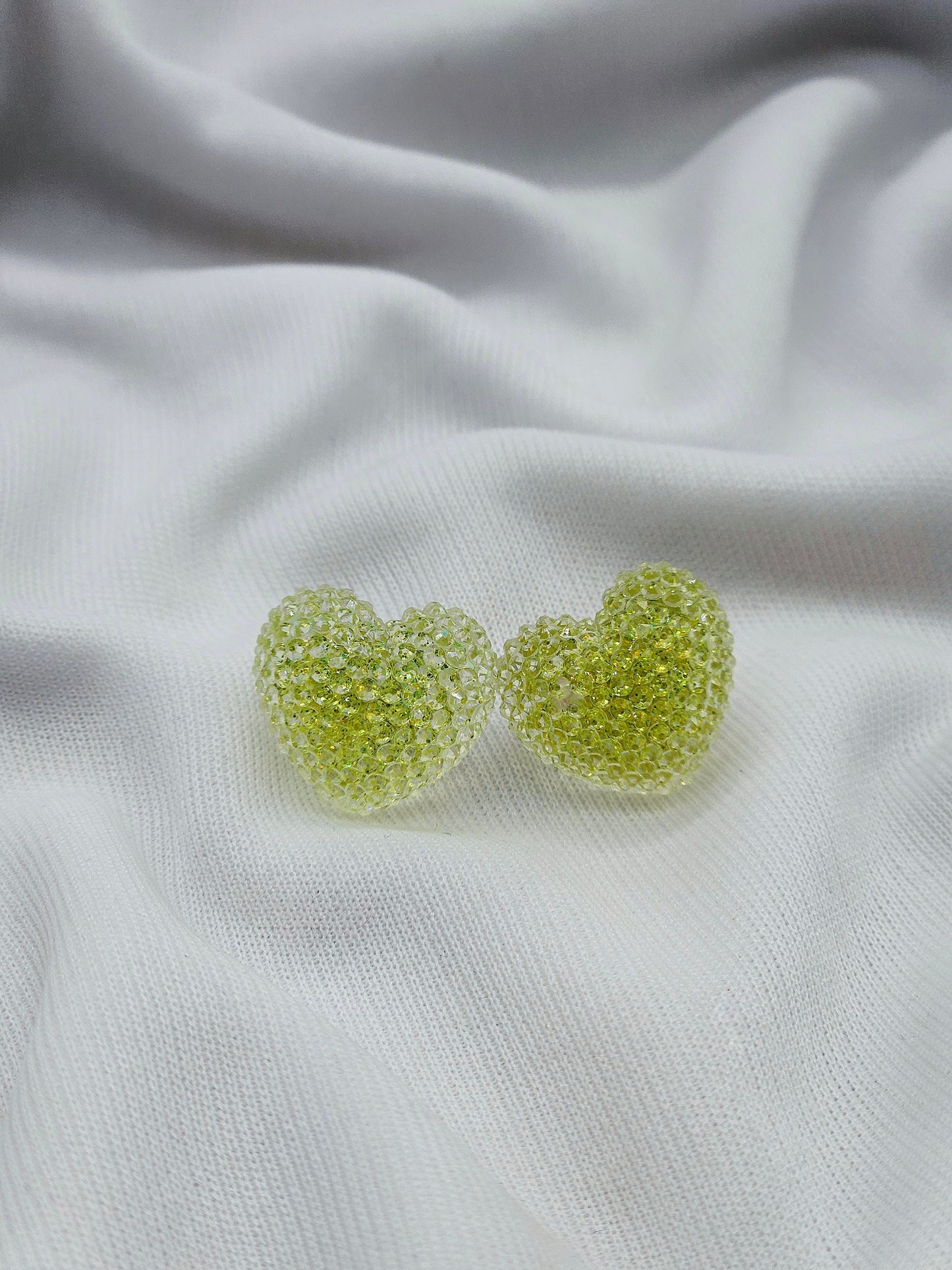 green heart shape earring /western earring