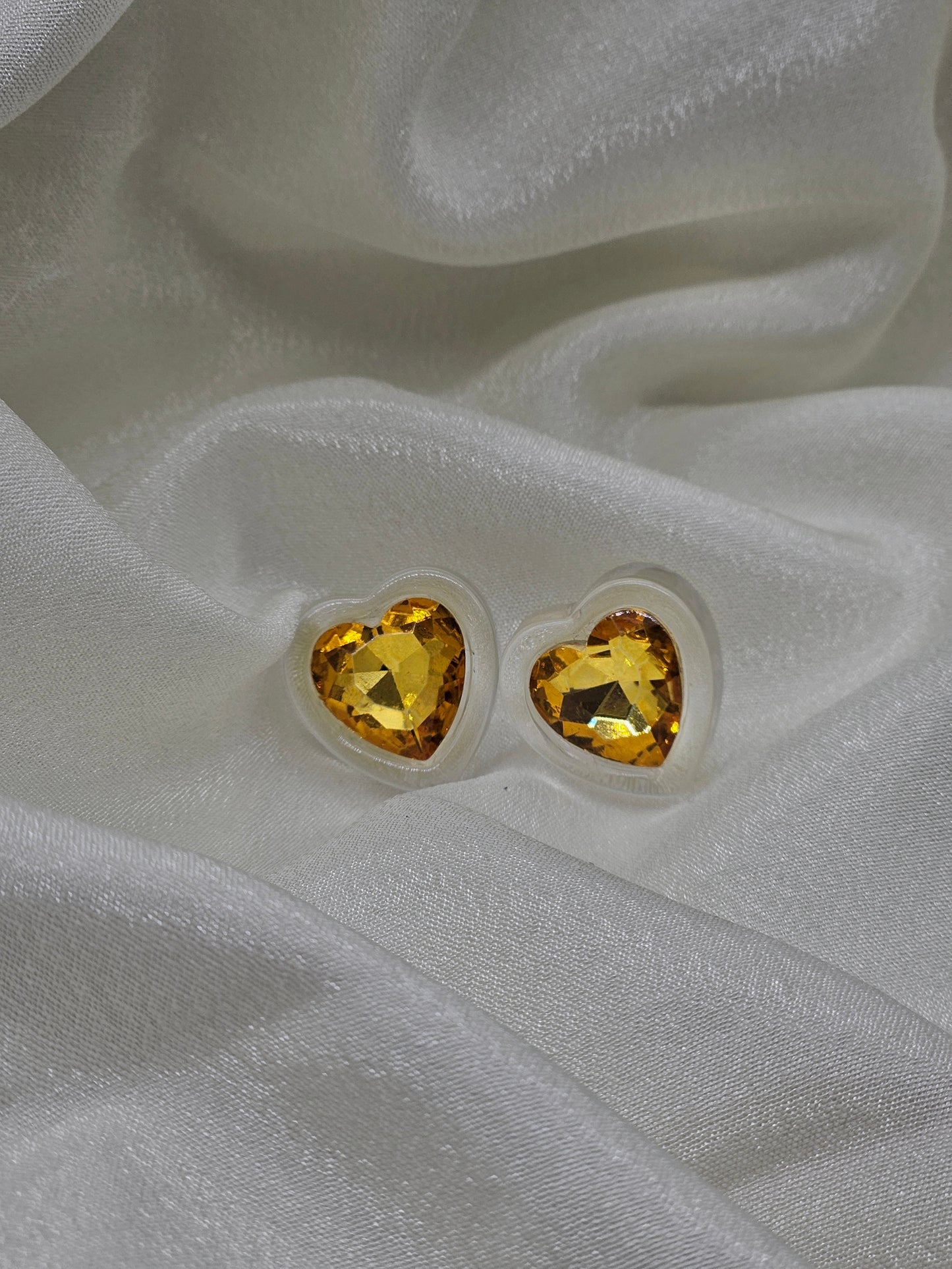 yellow heart shape earring /western earring