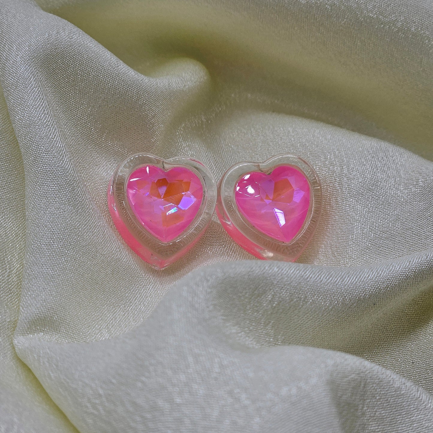 pink heart shape earring /western earring